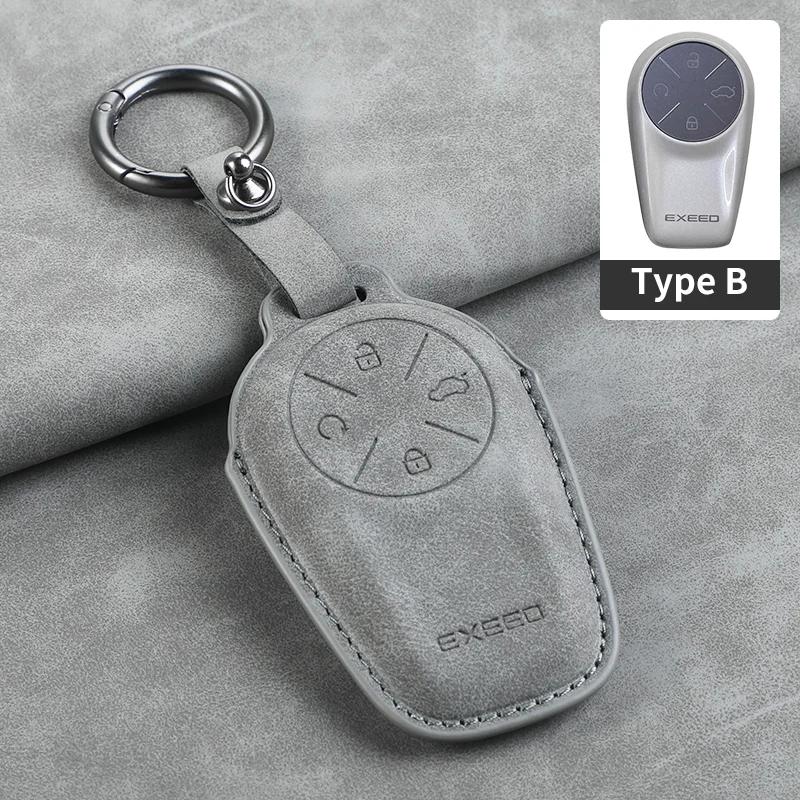 Leather Car NFC Card Smart Remote Key Fob Case Full Cover Holder Shell For ICAR Chery Exeed RX VX LX TXL FL 2024 Accessories