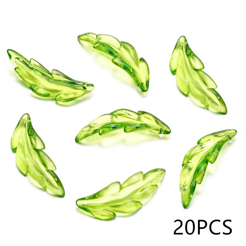 10-100Pcs Green Acrylic Leaf Charms Leaves Beads Pendants For Diy Necklace Bracelet Earrings Jewelry Making Handmade Crafts