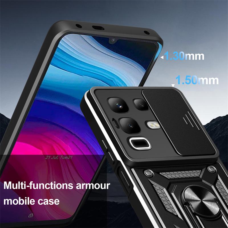 Armor Case For Infinix Note 50 Pro 4G Note 50 Pro+ 50x 5G Cover Lens Protection With Ring Magnetic Holder Coque Fundas Capa