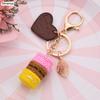 Neuer Kuchen Schlüsselanhänger Mode Auto Schlüsselanhänger Damen Tasche Anhänger Zubehör Frankreich Kuchen Macarons mit Eiffelturm Schlüsselanhänger Geschenk Schmuck