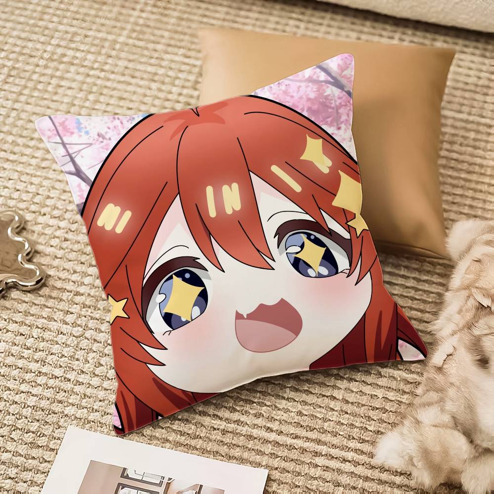 

Nakano I-Itsuki ANIME Pillow Case Anti-dustmite Invisible Zipper Sofa Bed 12x12Inch