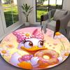 [Daisy Duck Donut Pastel Floral Printed Carpet] Non-slip Office Rug, Cozy Round Carprt for Living Room Use, Soft Home Sofa Chair Mat