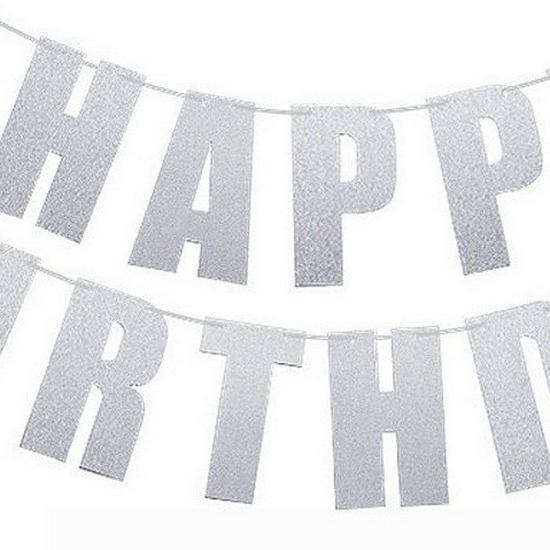 Creative Laser Glossy Birthday Banner Party Decoration