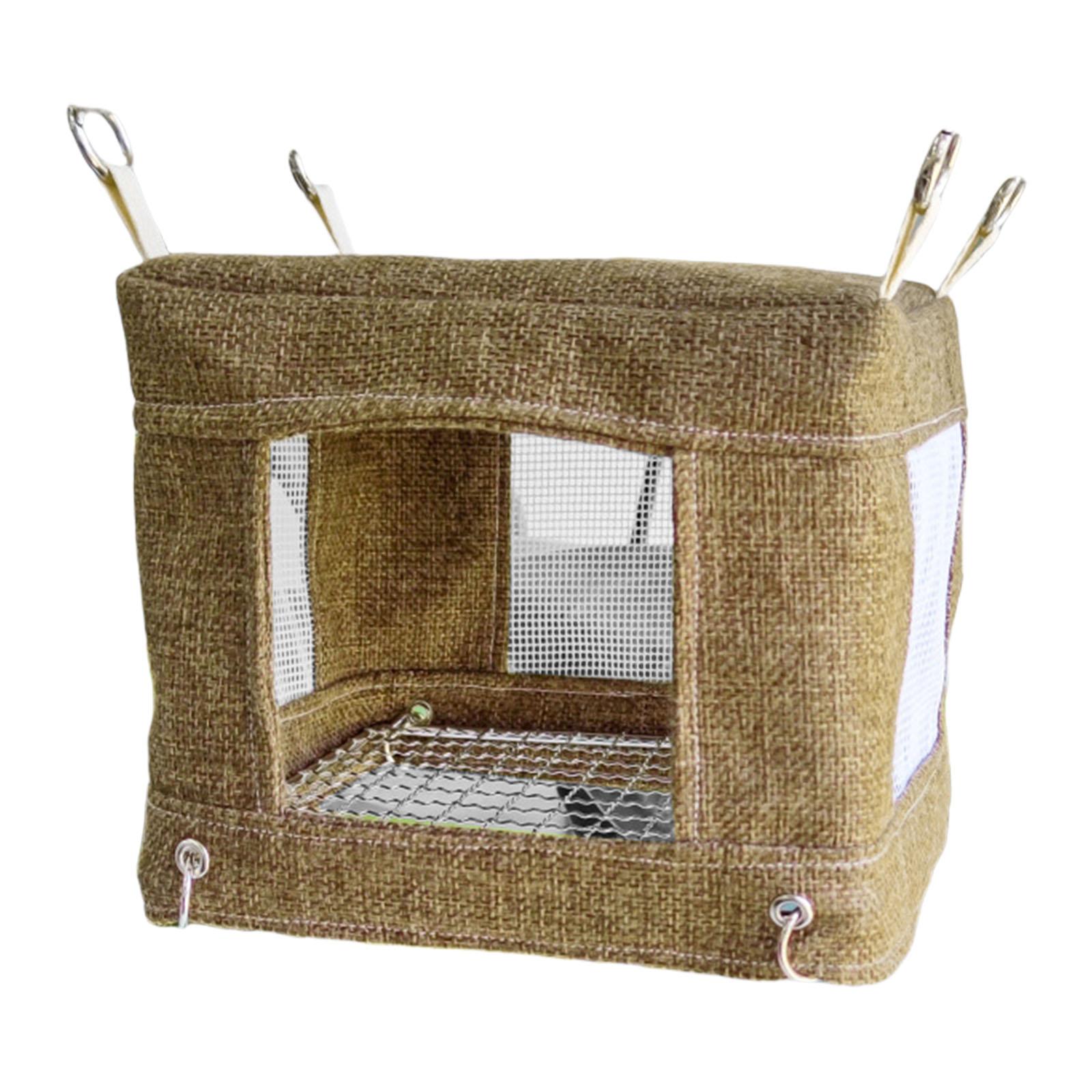 

Подставка-гнездо-палатка для птиц для попугаев, корелл, волнистых попугайчиков, качели, дышащий гамак для маленьких и средних попугаев, игрушка коричневый