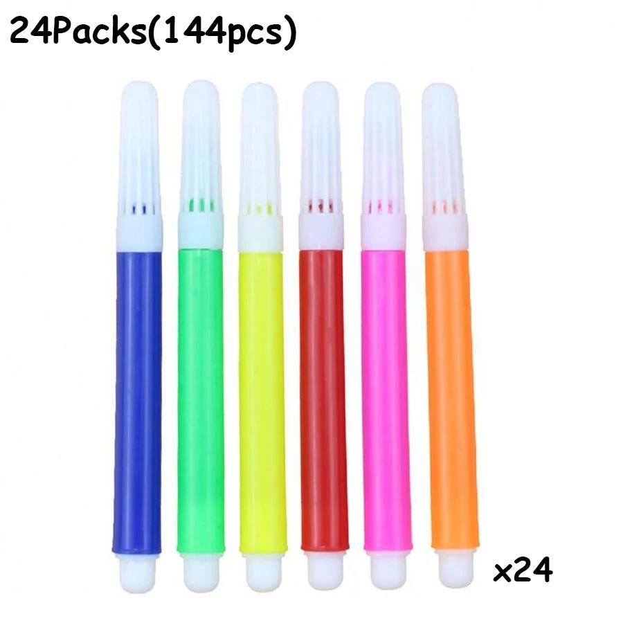 4-24Packs 6-Color Watercolor Pens Mini Drawing Marker Suitable for Non-woven Graffiti Bag Painting Art Stationery Accessories