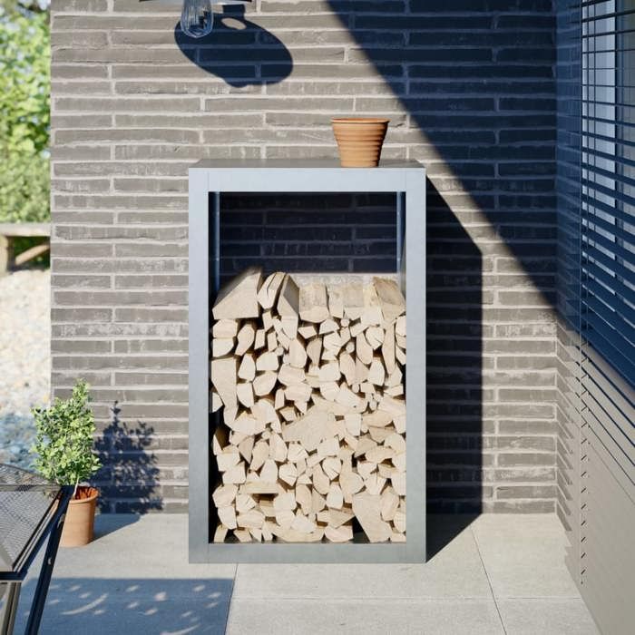 VidaXL Firewood Rack 60x40x100 Cm Galvanized Steel, Log Storage, Fireplace Log Holder, Support of 850994