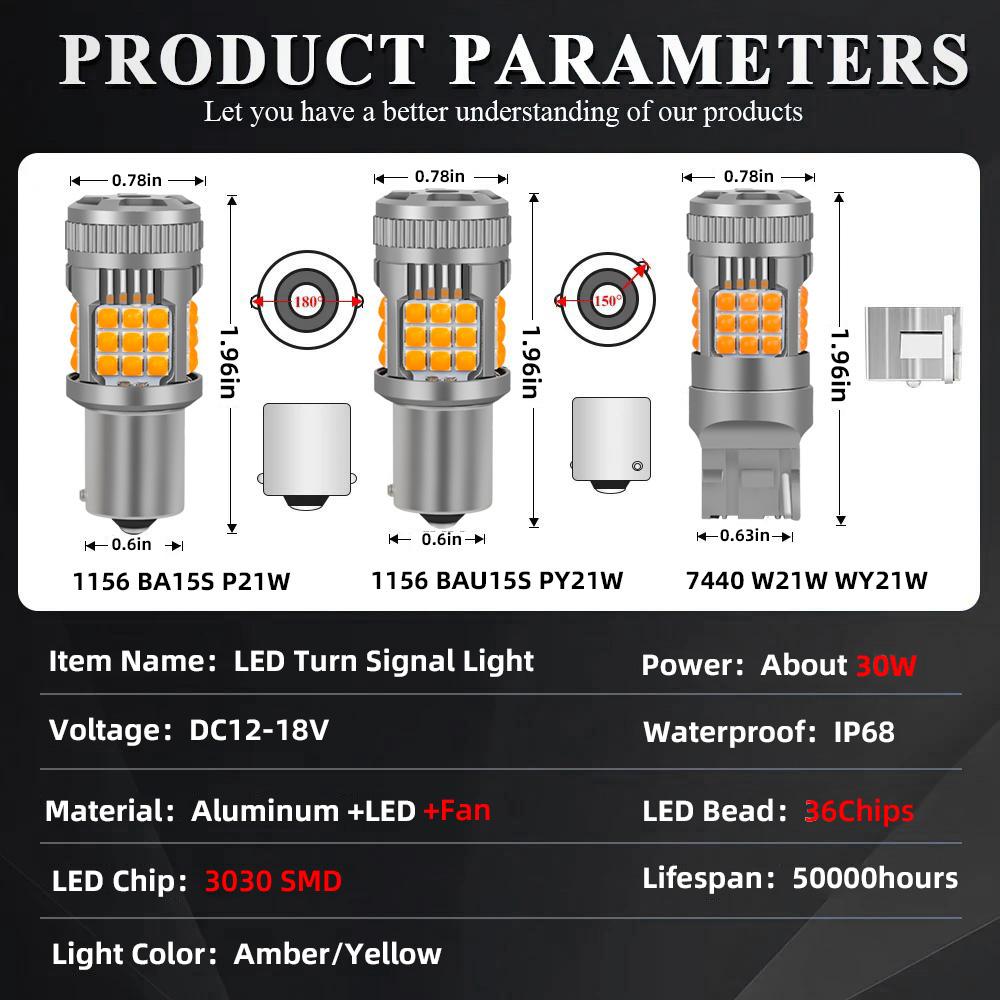 For Jeep Renegade BU B1 BV 2014-2021 Turn Signal Light LED Blinker Bulbs Lamp 2015 2016 2017 2018 2019 2020 Yellow Super Bright