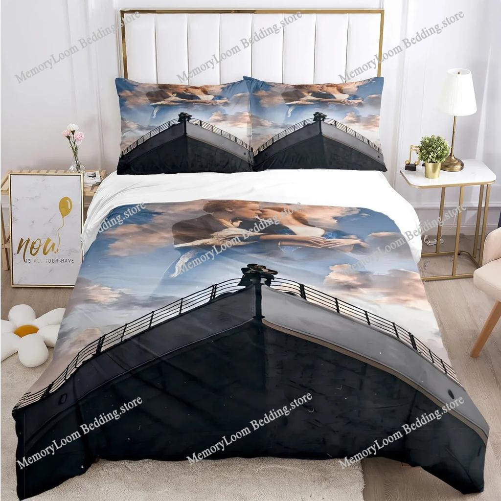 Movie Poster Cool Titanic Jack and Rose Bedding Set Single/Full/Queen Size 3D Print Duvet Cover Bedroom Decor Soft Set