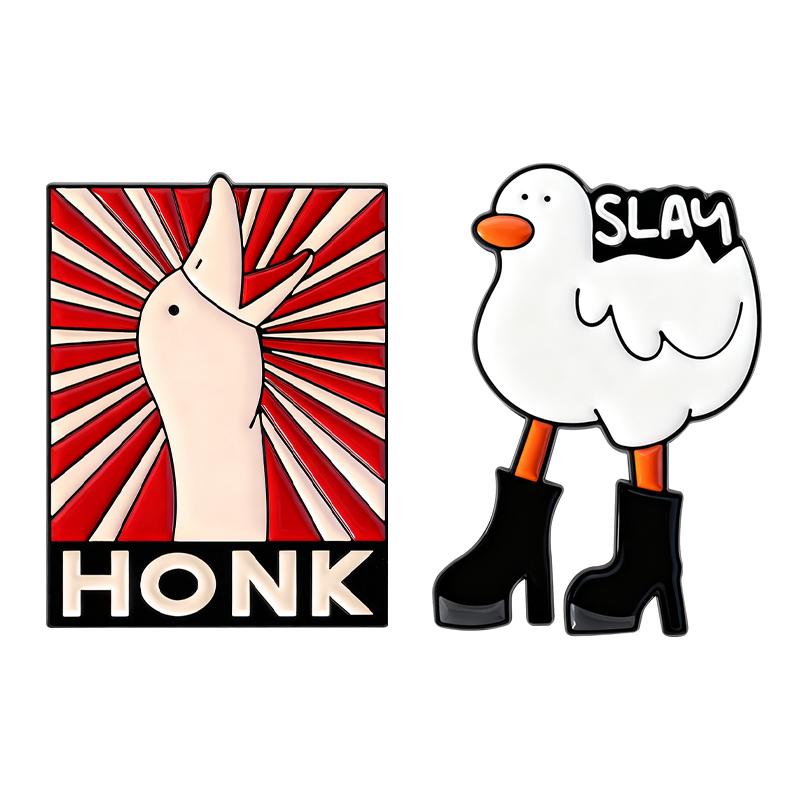 Cowboy Goose Sheriff Enamel Pins You Just Yee'd Your Last Haw Brooches Honk Badges Maple Leaves Animal Jewelry Gift for Friends