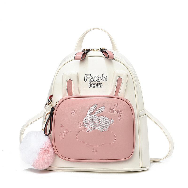 

Cute Stylish Pink Khaki Blue Backpack Perfect For Students With Large Capacity розовый