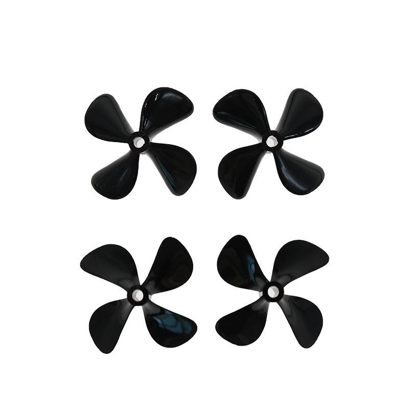 High-Strength 4-Blade 50/55/60mm Ship Model Propeller, 4mm Aperture, PC Material, Forward & Reverse Compatibility.