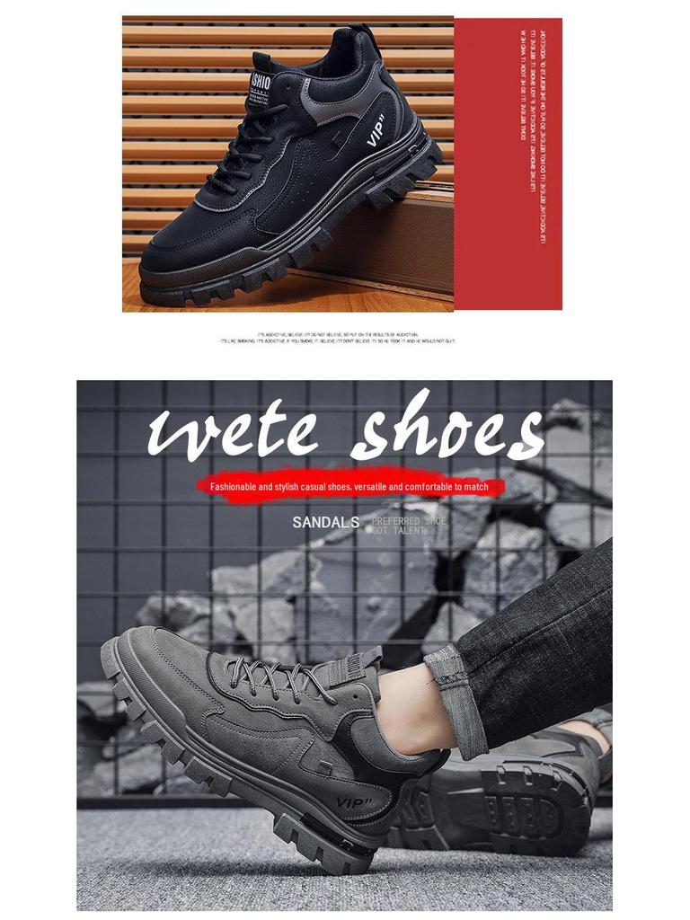 2025 Spring Trendy Men's Thick-Soled Martin Boots: British Style Casual Sports Outdoor Shoes