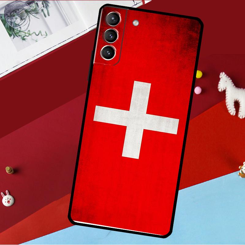 Switzerland Swiss Flag Funda For Samsung Galaxy S26 S25 S23 S22 S20 S24 Ultra S9 S10 Plus S21 FE S25 FE Phone Case