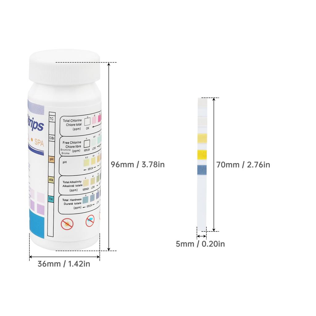 Smgda Water Quality Test Kit with pH Test Papers for Hot and Aquariums Measures Total Free Total Total and pH Values Test 5-in-1 Pools, Spas, Springs,
