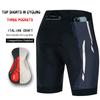 Mens Cycling Shorts With 3 Pockets Quick-Dry Breathable Pad Road Mountain Bike Ride