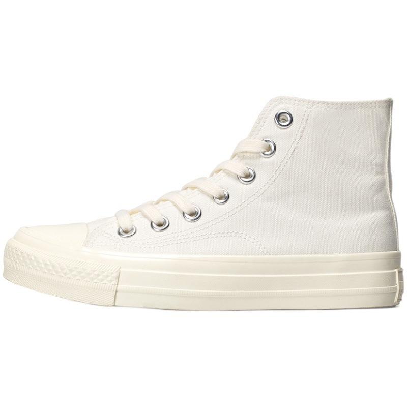 Spring's Little White Shoes Women's Pure White Versatile High-top Canvas Shoes Trendy Ryan Vulcanized Board Shoes