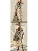 European & American Bohemian Printed Belt Dress - Autumn/Winter Women's Fashion.