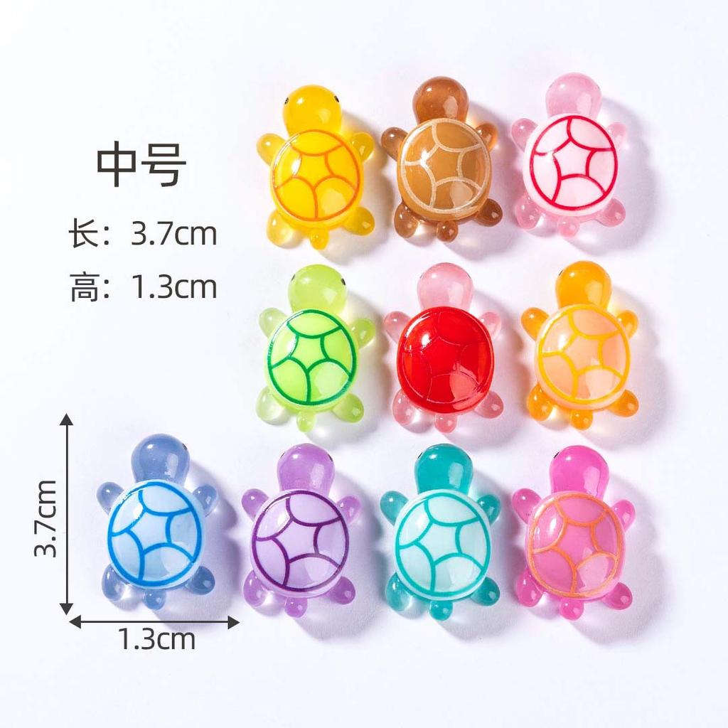 Glow Turtle  landscape creative cute cartoon luminous turtle pair touch DIY decoration blind box bag accessories small ornament