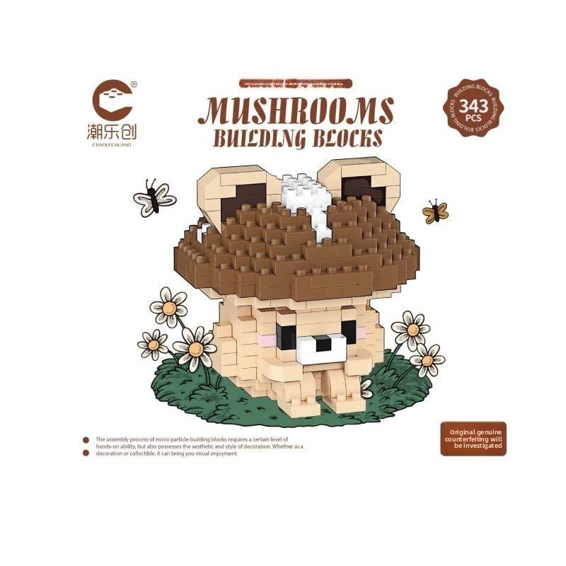 

Mushroom Building Blocks Set With Abs Plastic For Kids Diy Creative Play Gift Bear