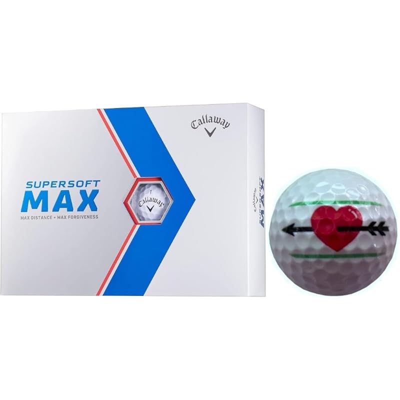

[Hapiraki_Golf Line] callaway golf ball SUPERSOFT MAX super soft max 2023 model With line (1 dozen white hearts)
