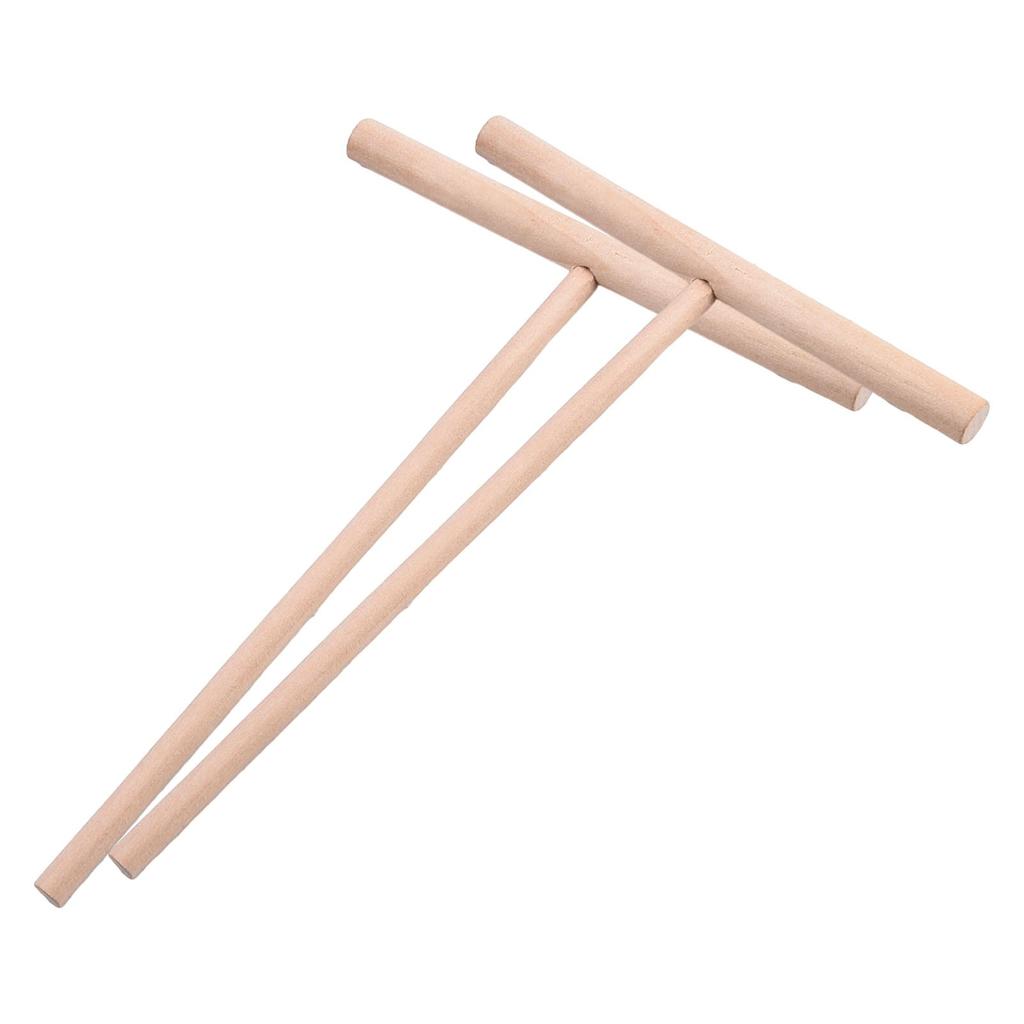 2 Pcs Wooden Round Batter Pancake Crepe Spreader Kitchen Tools 16cm Brand New
