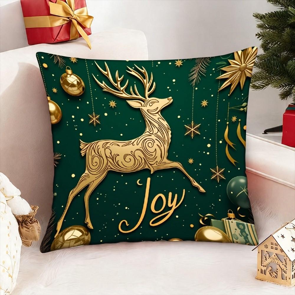 Soft Christmas Pillow Cover Christmas Tree Santa Pillow Cover Party Decoration
