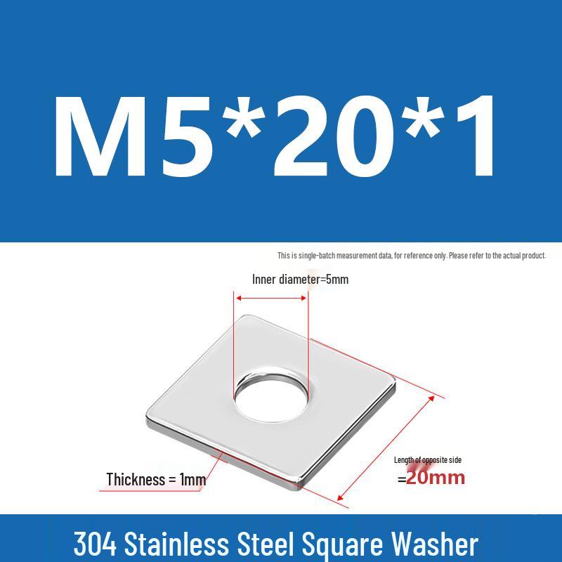 304 Stainless Steel Thickened Square Washer for Curtain Wall (M4-M16)