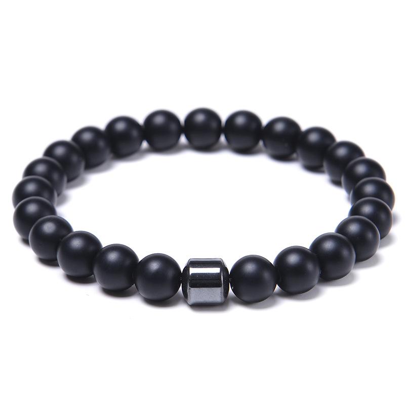 Natural Obsidian Stone Bracelet Magnetic Anxiety Relief Healthy Women Men Smoking Cessation Weight Loss Black Beads Bracelets