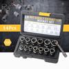 14Pcs with Solid Storage Case Impact Bolt & Nut Remover Set  for Damaged Rusted Rounded-Off Bolts