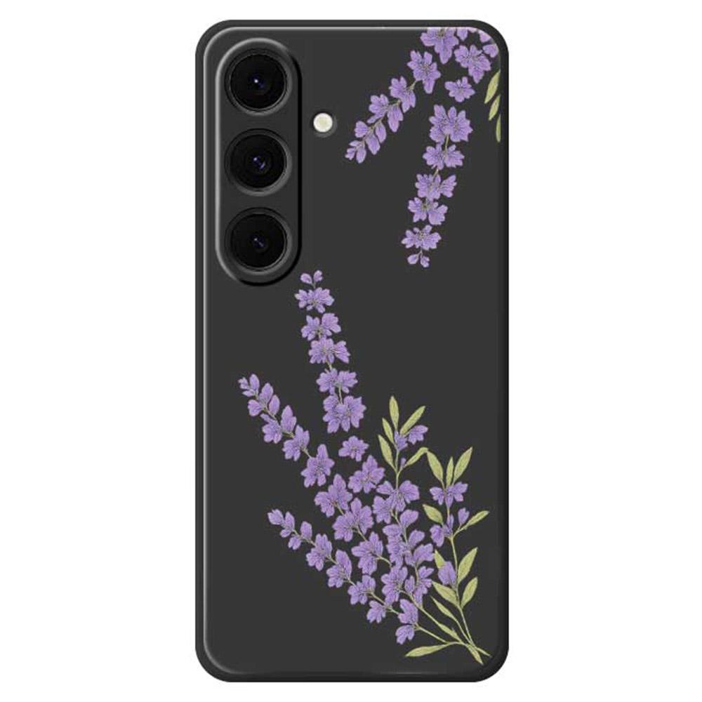 Für Samsung Galaxy S25+ Hülle Lavendelmusterdruck Gerade Kante TPU Handy-Rückseite