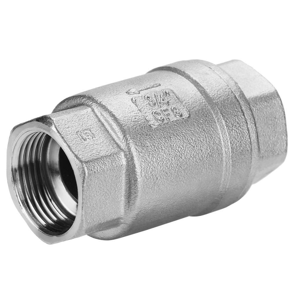 Check Valve,In-line Check Valve 3/4" Female Thread In-line Spring Check Valve Stainless Steel Vertical Valve WOG 1000
