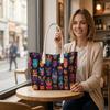 Tribal Face Print Tote Bag for Daily Use