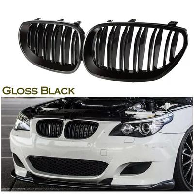 Para BMW E60 E61 M5 Série 5 520i 545i 550i 535i 2003-2010 Grade dianteira de corrida de rim Grade esportiva de linha dupla