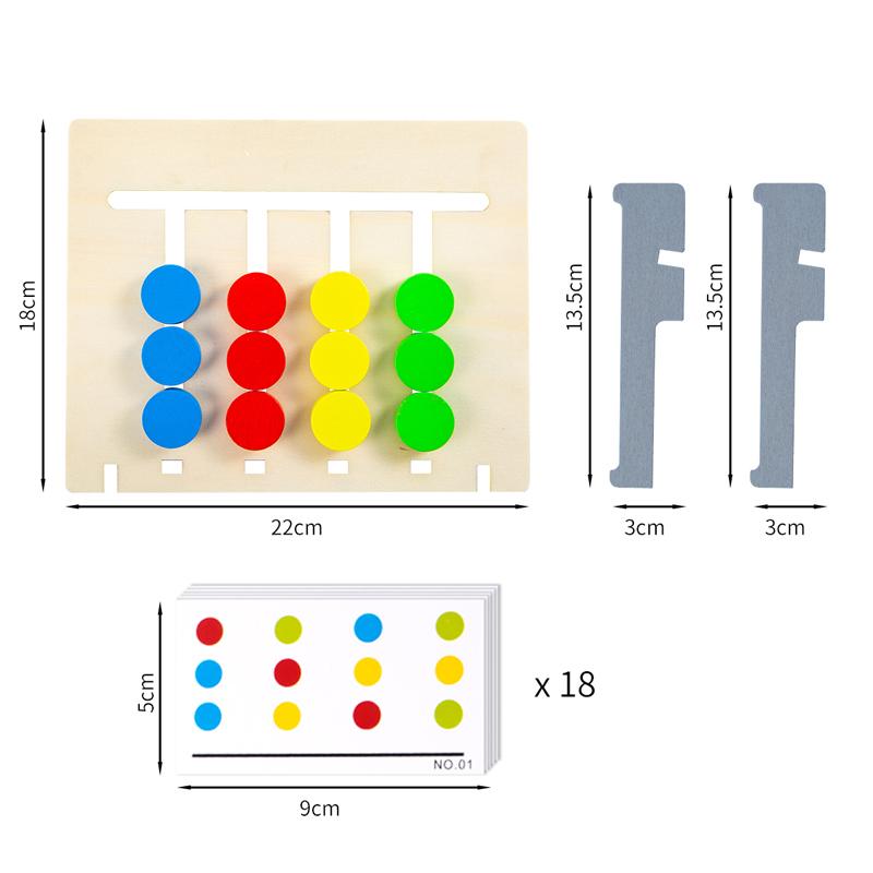 Educational Montessori Wooden Toys For Kids Colors And Fruits Double Sided Match Game Logical Reason Train Early Education Toy