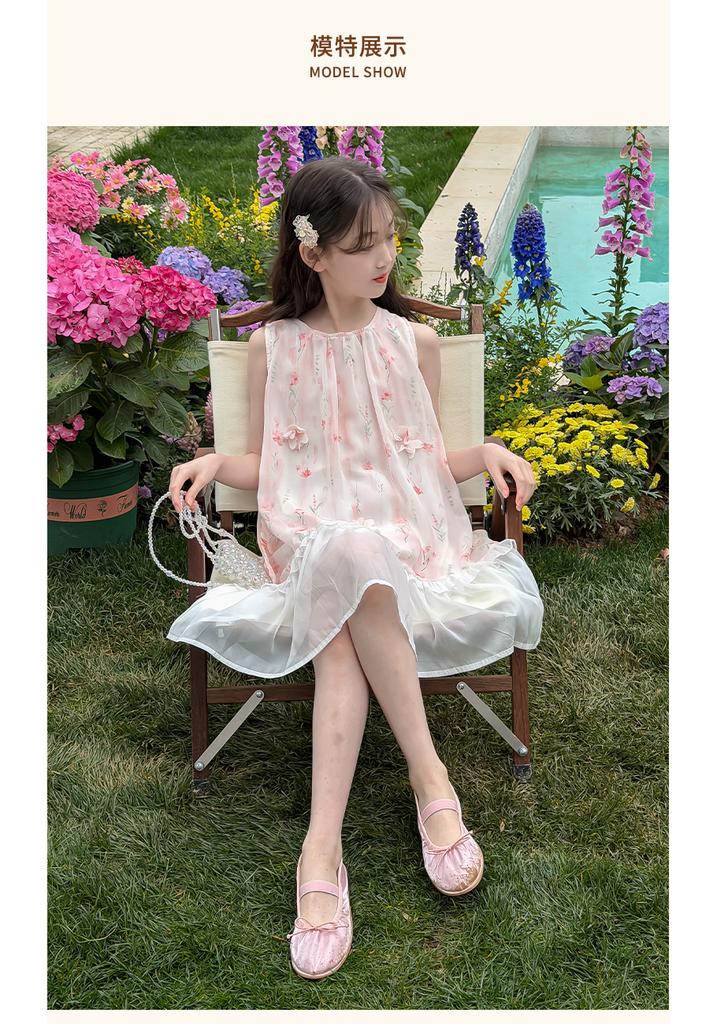 Girls' Dress Summer 2026 Western-Style Gauze Skirt