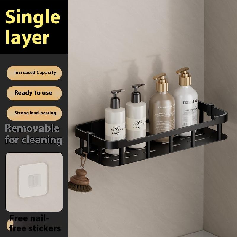 Bathroom Organizer Rack Punch-free Wall Mounted Triangle Storage Rack Corner Shelf Wall Soap Holder