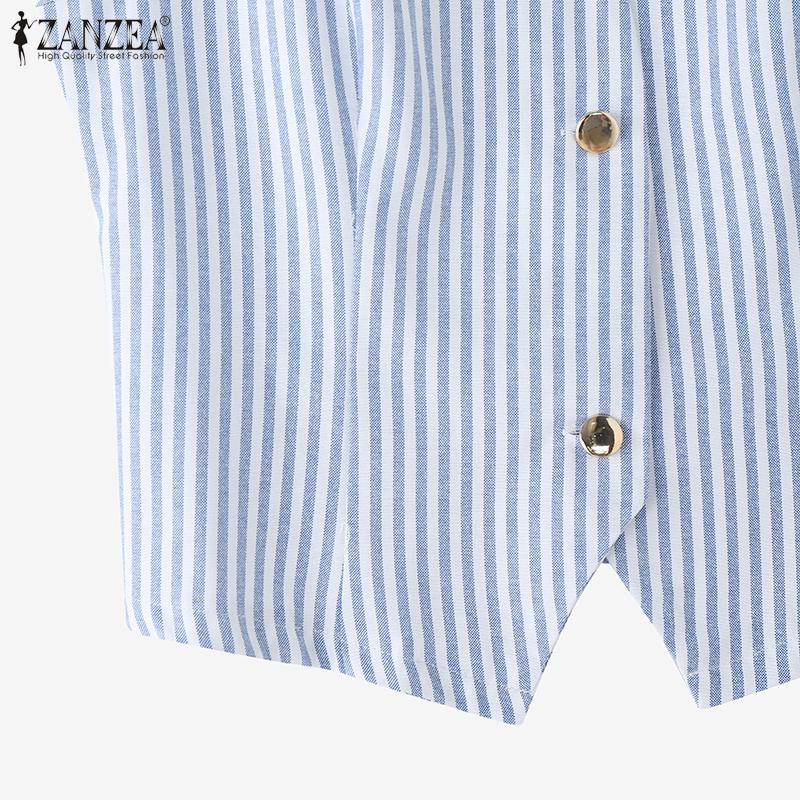 ZANZEA Dámské letní pruhované ležérní topy bez rukávů