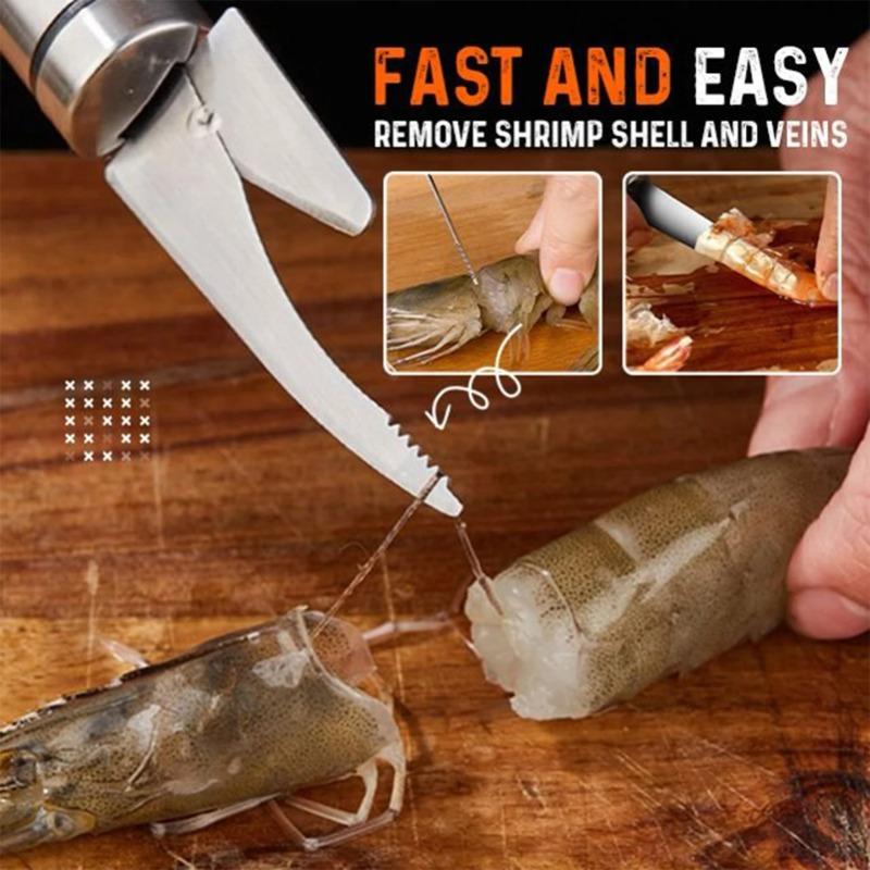 1/2/3PCS Multifunctional Fast Shrimp Peeler Stainless Steel Fish Scales Scraper Shrimp Line Cleaner Cut Tools Kitchen Accessories