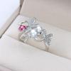 Vintage Bow Zircon Pearl Ring for Ladies Shining AAA High Quality Jewelry Attending Banquets Event Party Jewelry Accessories