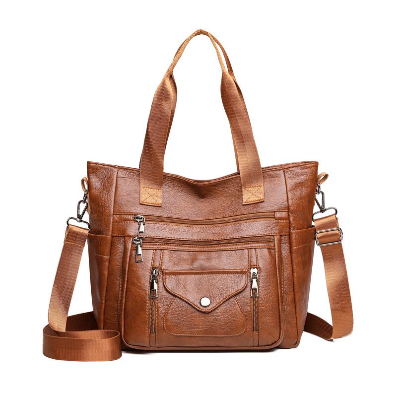 

Большая вместительная сумка-тоут для мам среднего возраста, женская сумка через плечо, сумка-тоут для женщин, сумка через плечо коричневый