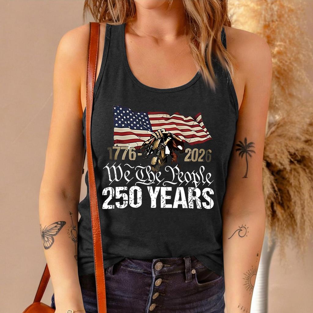 Womens Short Sleeve Blouses We The 250 Years Flag Print Womens Short Sleeve Shirts Casual Tank Top Womens Short Sleeve Tops