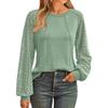 New Women's Long Sleeve Crew Neck T-shirt Lace Patchwork Top, European & American Style Casual Blouse for Crossborder