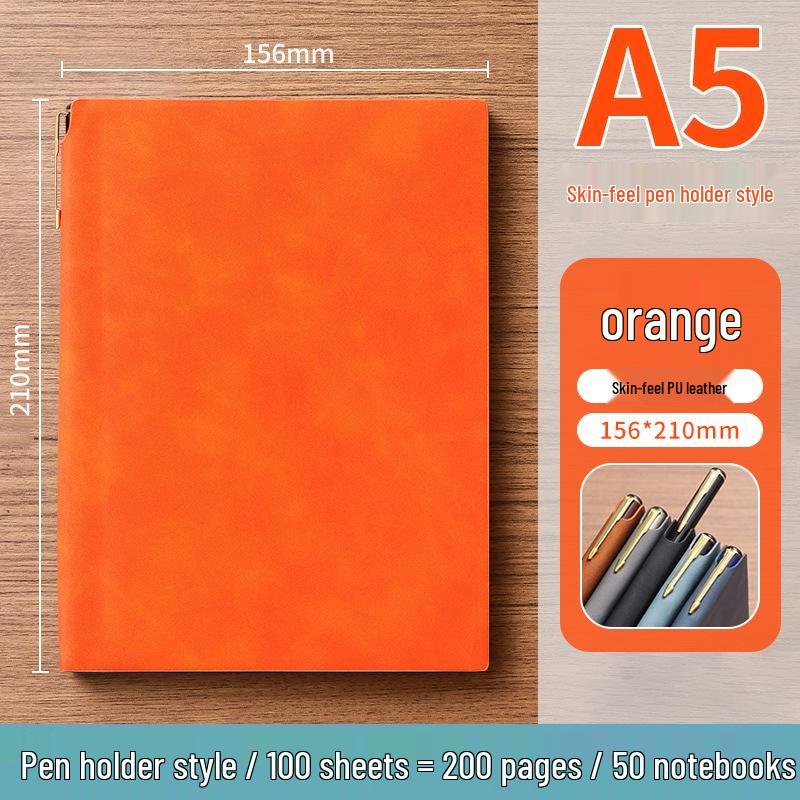 A5 Soft Leather Suede Notebook with Custom Logo - Simple B5 Business Meeting Journal, Large Thick Diary