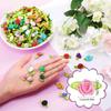 50/100pcs Artificial Fabric Flower and Green Leaf Color Mix Small Ribbon Rose Decoration for Crafts DIY Sewing Decoration