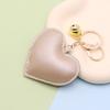 Golden Bell Heart PU Leather Couple Bag Keychain Ornament