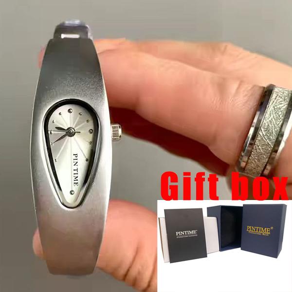 Y2K Armbanduhr in Tropfenform Armbanduhr Damen Paar Leichter Luxus Älteres Gefühl Antiker Stil Geschenk Damen Quarz-Armbanduhr