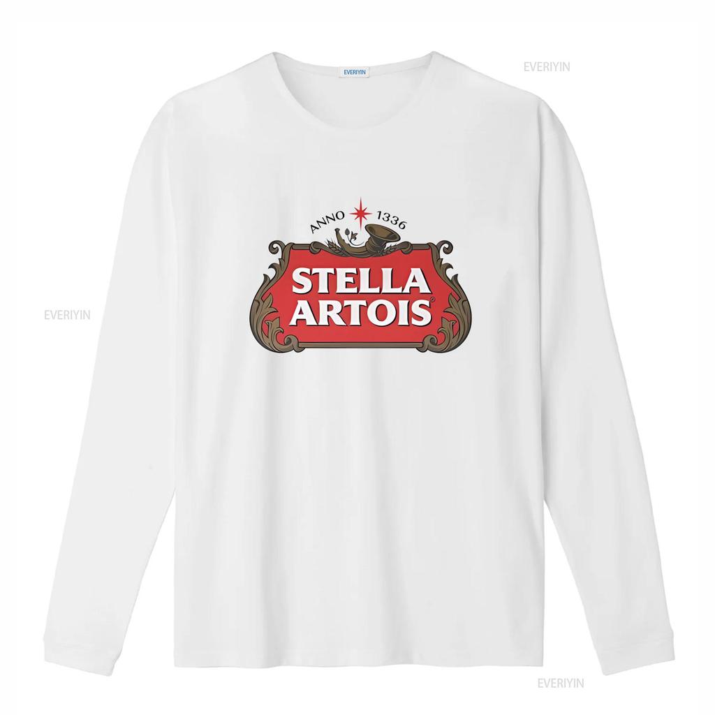 Stella Artois Koszulka z nadrukiem logo w stylu vintage Czarna Retro Design vintage Prana odzież designerska Codzienna Wygodna Oddychająca