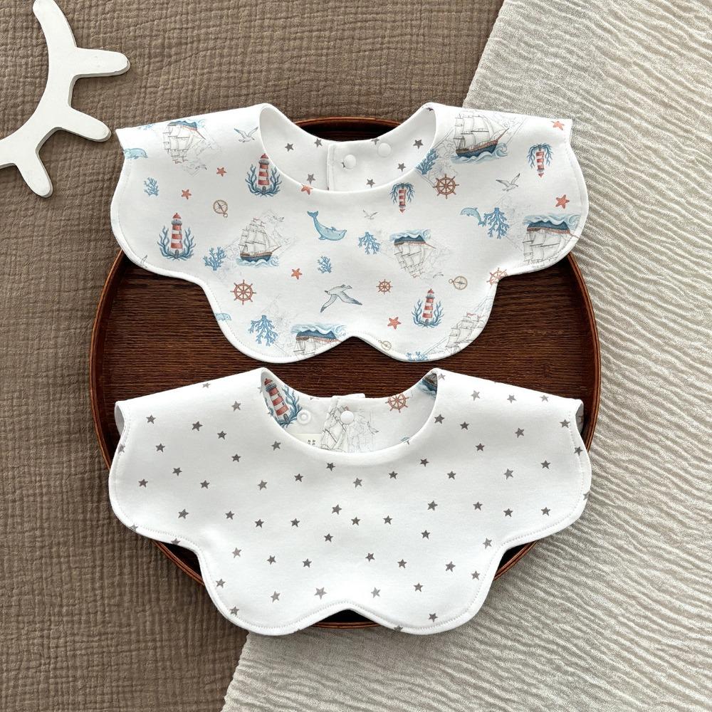 Breathable Drool Bibs Absorbent Summer Bibs Comfortable Reversible Baby Bib Infant Daily Wear Sailing Boat