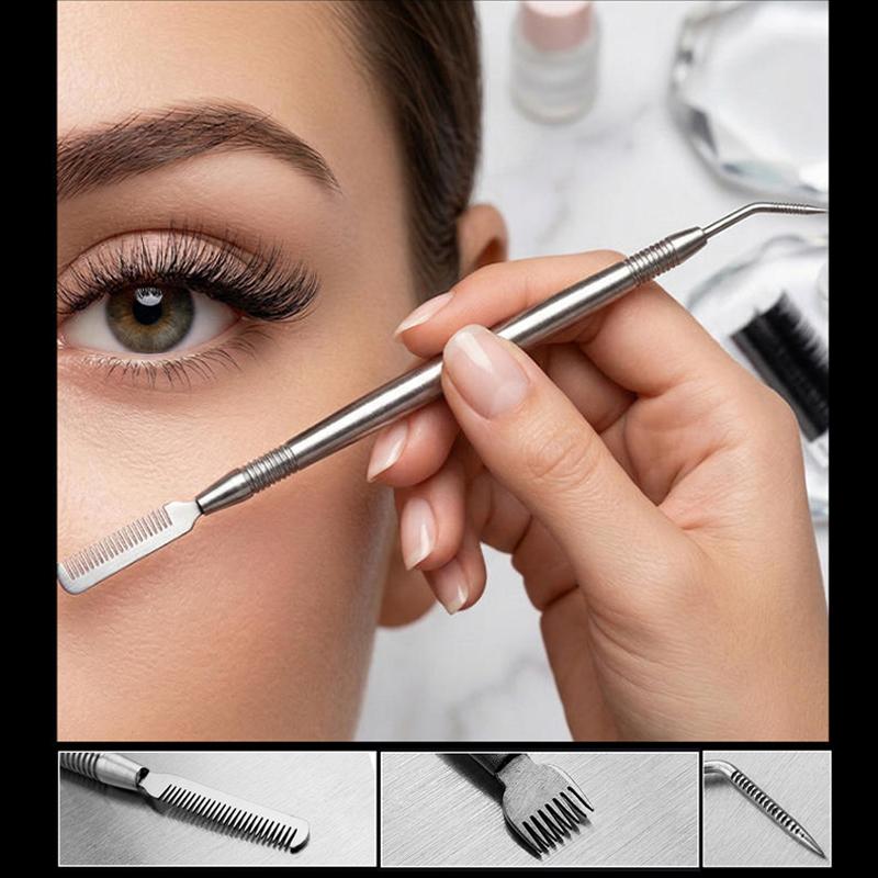 Double-headed Lash Lift Curler Eyelash Perming Stick Stainless Steel Cosmetic Applicator Comb Tool Eyelash Extension Supplies