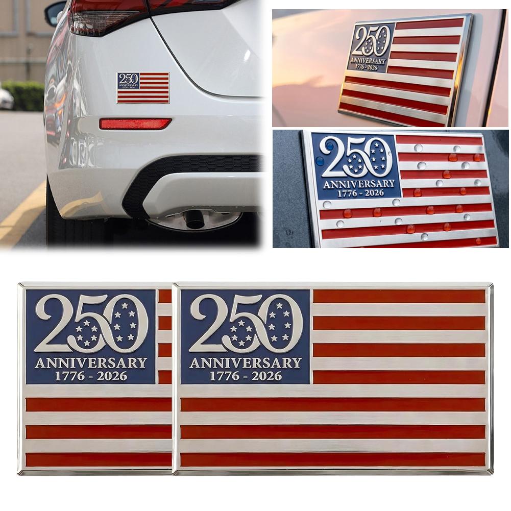 Metal 250Th Anniversary Usa Car Emblem 1776- Patriotic Badge Decal For Truck Suv Rv Vehicle Exterior Decoration Accessory